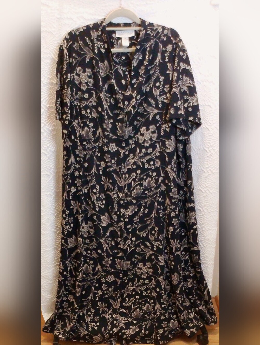 Vintage Maggie McNaughton 3X Floral Tie Waist Midi Dress Plus Size